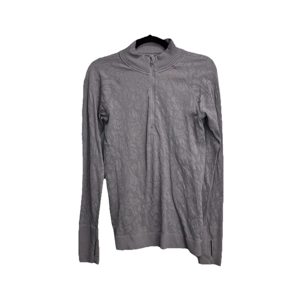 Lululemon Restless Long Sleeve Shirts Women's 8 Gray Half Zip Pullover Stretch